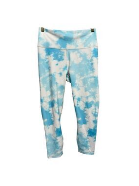 Fabletics PowerHold Leggings Size S Blue White Tie Dye